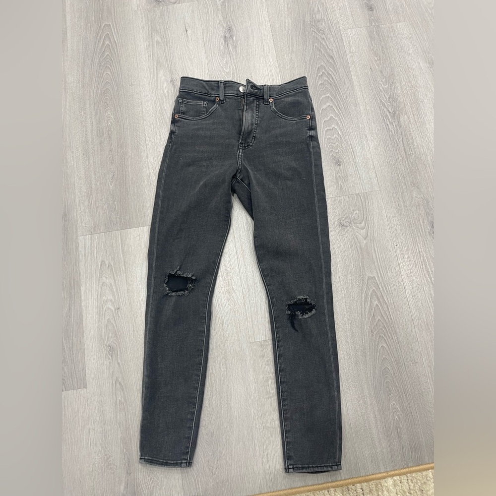 Womens Black Express Distressed Jeans Size 0